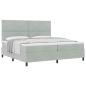 Preview: Boxspringbett mit Kopfteil Hellgrau 200 x 200 cm Samt