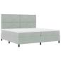 Preview: Boxspringbett mit Kopfteil Hellgrau 200 x 200 cm Samt