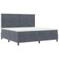Preview: Boxspringbett mit Kopfteil Dunkelgrau 200 x 200 cm Samt