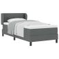 Preview: Boxspringbett mit Kopfteil Dunkelgrau 100 x 200 cm Stoff