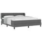 Preview: Boxspringbett mit Kopfteil Dunkelgrau 180 x 200 cm Stoff