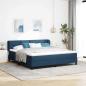 Preview: ARDEBO.de - Boxspringbett mit Kopfteil Blau 180 x 200 cm Stoff