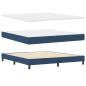 Preview: Boxspringbett mit Kopfteil Blau 180 x 200 cm Stoff