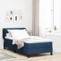 Preview: ARDEBO.de - Boxspringbett mit Kopfteil Blau 90 x 200 cm Stoff