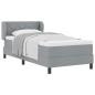 Preview: Boxspringbett mit Kopfteil Hellgrau 100 x 200 cm Stoff