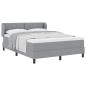 Preview: Boxspringbett mit Kopfteil Hellgrau 140 x 200 cm Stoff