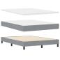 Preview: Boxspringbett mit Kopfteil Hellgrau 140 x 200 cm Stoff