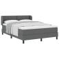 Preview: Boxspringbett mit Kopfteil Dunkelgrau 140 x 200 cm Stoff