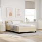 Preview: ARDEBO.de - Boxspringbett mit Kopfteil Creme 160 x 200 cm Stoff