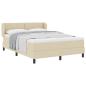 Preview: Boxspringbett mit Kopfteil Creme 160 x 200 cm Stoff