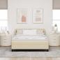 Preview: Boxspringbett mit Kopfteil Creme 160 x 200 cm Stoff