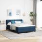 Preview: ARDEBO.de - Boxspringbett mit Kopfteil Blau 160 x 200 cm Stoff