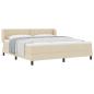 Preview: Boxspringbett mit Kopfteil Creme 180 x 200 cm Stoff