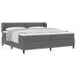 Preview: Boxspringbett mit Kopfteil Dunkelgrau 200 x 200 cm Stoff