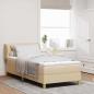 Preview: ARDEBO.de - Boxspringbett mit Kopfteil Creme 90 x 190 cm Stoff