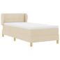 Preview: Boxspringbett mit Kopfteil Creme 90 x 190 cm Stoff
