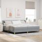 Preview: ARDEBO.de - Boxspringbett mit Kopfteil Hellgrau 200 x 200 cm Stoff