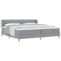 Preview: Boxspringbett mit Kopfteil Hellgrau 200 x 200 cm Stoff