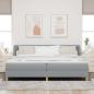 Preview: Boxspringbett mit Kopfteil Hellgrau 200 x 200 cm Stoff
