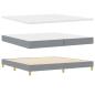 Preview: Boxspringbett mit Kopfteil Hellgrau 200 x 200 cm Stoff