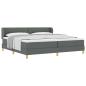 Preview: Boxspringbett mit Kopfteil Dunkelgrau 200 x 200 cm Stoff