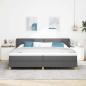 Preview: Boxspringbett mit Kopfteil Dunkelgrau 200 x 200 cm Stoff