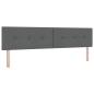 Preview: Boxspringbett mit Kopfteil Dunkelgrau 200 x 200 cm Stoff
