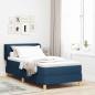 Preview: ARDEBO.de - Boxspringbett mit Kopfteil Blau 90 x 200 cm Stoff