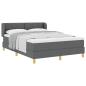 Preview: Boxspringbett mit Kopfteil Dunkelgrau 140 x 190 cm Stoff