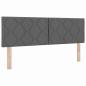 Preview: Boxspringbett mit Kopfteil Dunkelgrau 140 x 200 cm Stoff