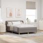 Preview: ARDEBO.de - Boxspringbett mit Kopfteil Taupe 140 x 200 cm Stoff