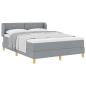 Preview: Boxspringbett mit Kopfteil Hellgrau 160 x 200 cm Stoff