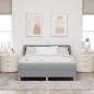 Preview: Boxspringbett mit Kopfteil Hellgrau 160 x 200 cm Stoff