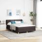 Preview: ARDEBO.de - Boxspringbett mit Kopfteil Dunkelbraun 160 x 200 cm Stoff