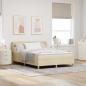 Preview: ARDEBO.de - Boxspringbett mit Kopfteil Creme 160 x 200 cm Stoff