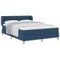 Preview: Boxspringbett mit Kopfteil Blau 160 x 200 cm Stoff