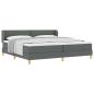 Preview: Boxspringbett mit Kopfteil Dunkelgrau 200 x 200 cm Stoff
