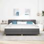 Preview: Boxspringbett mit Kopfteil Dunkelgrau 200 x 200 cm Stoff