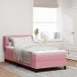Preview: ARDEBO.de - Boxspringbett mit Kopfteil Rosa 100 x 200 cm Samt