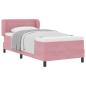 Preview: Boxspringbett mit Kopfteil Rosa 100 x 200 cm Samt