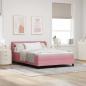 Preview: ARDEBO.de - Boxspringbett mit Kopfteil Rosa 140 x 190 cm Samt