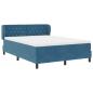 Preview: Boxspringbett mit Kopfteil Dunkelblau 160 x 200 cm Samt