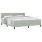 Preview: Boxspringbett mit Kopfteil Hellgrau 180 x 200 cm Samt