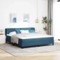 Preview: ARDEBO.de - Boxspringbett mit Kopfteil Dunkelblau 180 x 200 cm Samt