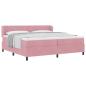 Preview: Boxspringbett mit Kopfteil Rosa 200 x 200 cm Samt