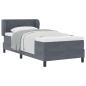 Preview: Boxspringbett mit Kopfteil Dunkelgrau 100 x 200 cm Samt