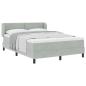 Preview: Boxspringbett mit Kopfteil Hellgrau 160 x 200 cm Samt