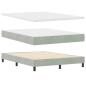 Preview: Boxspringbett mit Kopfteil Hellgrau 160 x 200 cm Samt