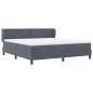 Preview: Boxspringbett mit Kopfteil Dunkelgrau 180 x 200 cm Samt