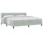 Preview: Boxspringbett mit Kopfteil Hellgrau 200 x 200 cm Samt